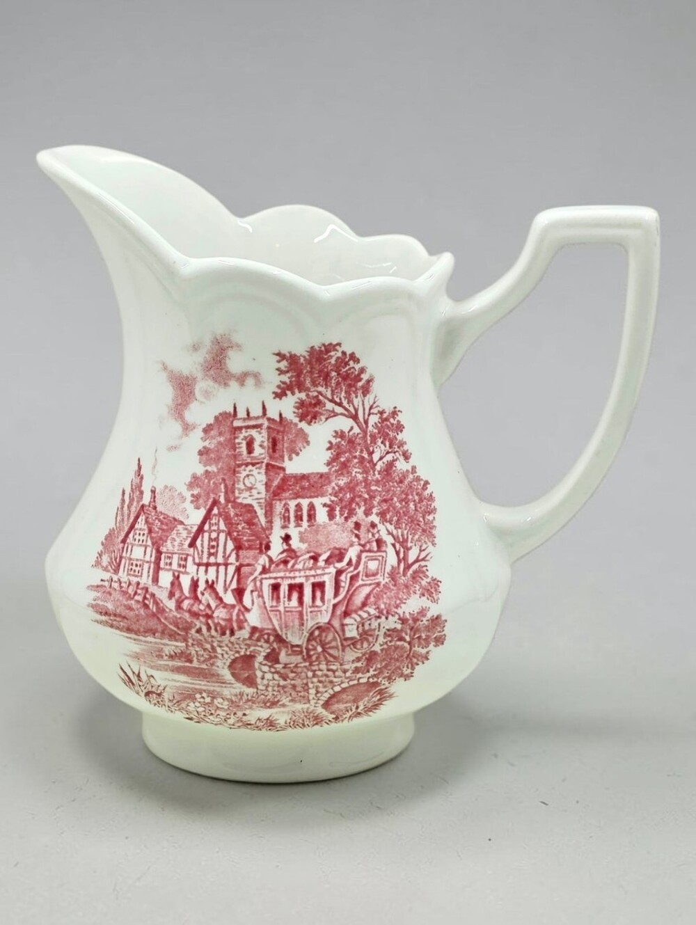 Royal Staffordshire Ironstone Creamer Stratford Stage Pinkish Red England